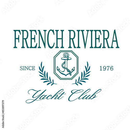 Yacht Sailing Club Nautical Varsity College collegiate teams sail health Luxe USA Trending Anchor Whreaf Graphic Tee t-shirt logo slogan graphic artwork typography tote badge emblem crest 
