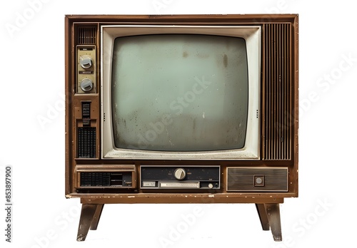 Vintage TV isolated on a white background