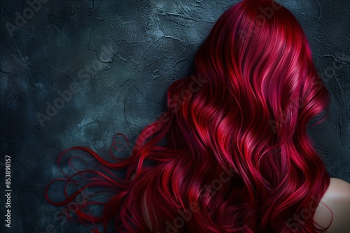 burgundy red wavy female hairstyle