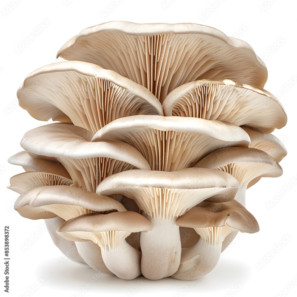 Oyster Mushroom, Isolated on white background Oyster Mushroom, Isolated on white background