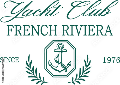 Yacht Sailing Club Nautical Varsity College collegiate teams sail health Luxe USA Trending Anchor Whreaf Graphic Tee t-shirt logo slogan graphic artwork typography tote badge emblem crest 