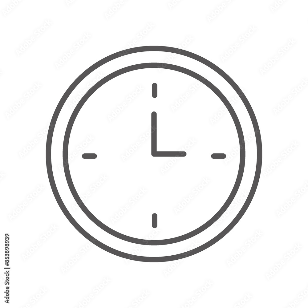 Flat illustration. Clock flat icon. Gray icon on isolated on white background. Perfect for your creative idea... Flat illustration. Clock flat icon. Gray icon on isolated on white background. Perfect for your creative idea...