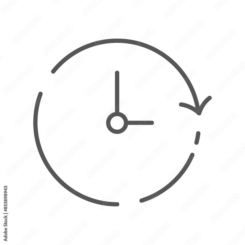 Flat illustration. Clock flat icon. Gray icon on isolated on white background. Perfect for your creative idea... Flat illustration. Clock flat icon. Gray icon on isolated on white background. Perfect for your creative idea...