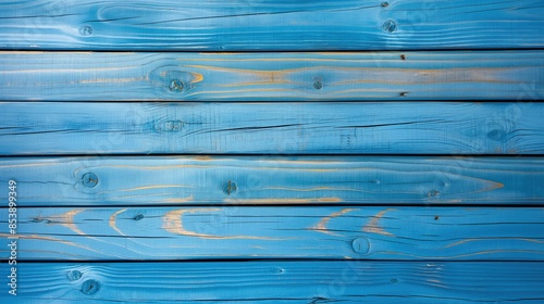 top view of blue paint wood planks texture arranged horizontally, background for overlay