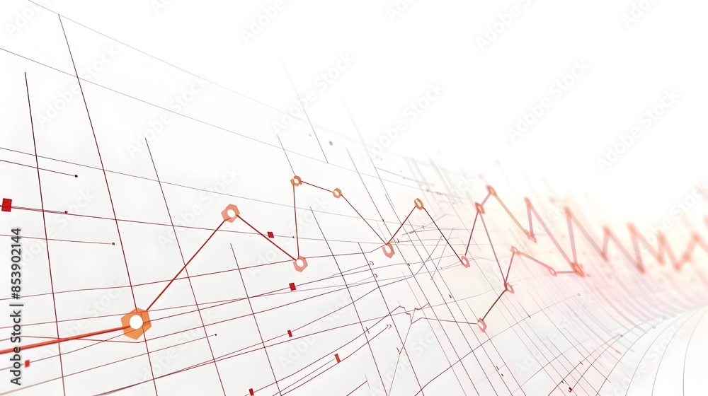 Obraz premium Successful Business Graph Showing Upward Trend on White Background