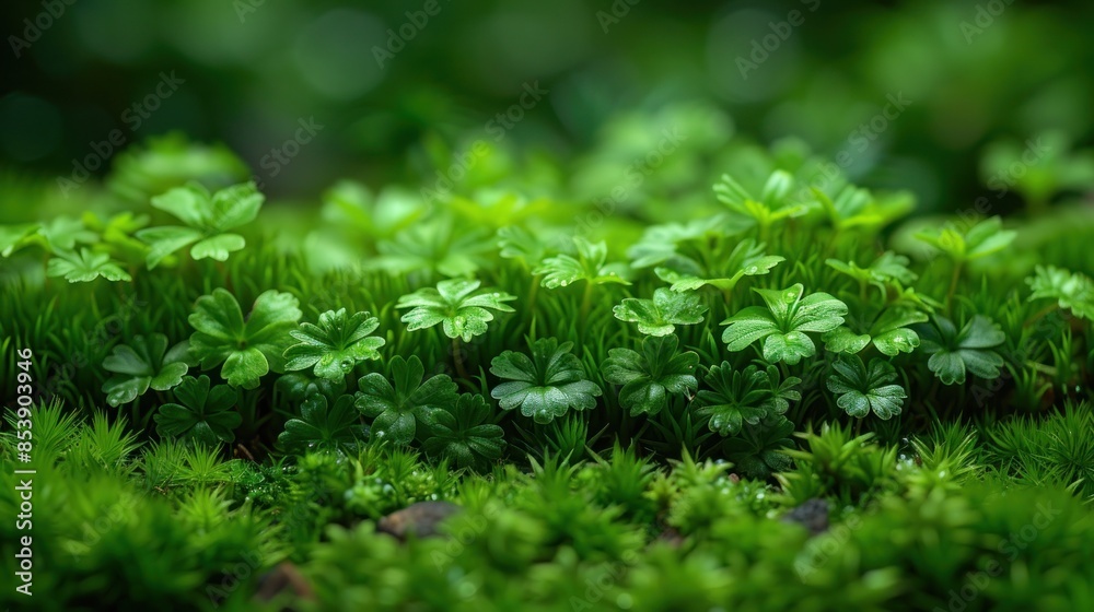 Close-Up of Vibrant Green Moss and Plant Life Close-Up of Vibrant Green Moss and Plant Life