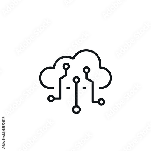 Cloud storage linear icon. Line customizable illustration. Contour symbol. Vector isolated outline drawing. Editable stroke