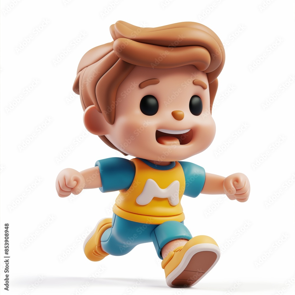 Cute Athlete Cartoon Clay Illustration, 3D Icon, Isolated on white background Cute Athlete Cartoon Clay Illustration, 3D Icon, Isolated on white background