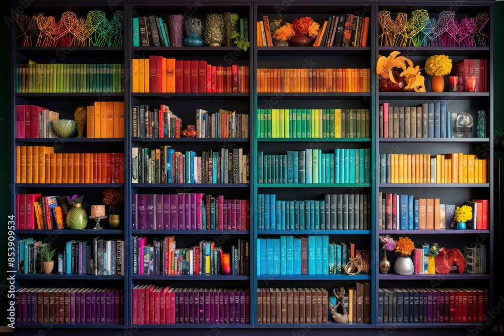 Books on Shelves in Library or Study with Classic Dark Wood Books on Shelves in Library or Study with Classic Dark Wood