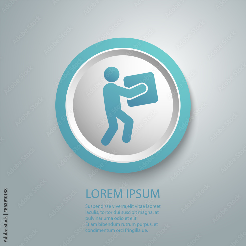 Man Moving Box Pictogram Icon Illustration design Man Moving Box Pictogram Icon Illustration design