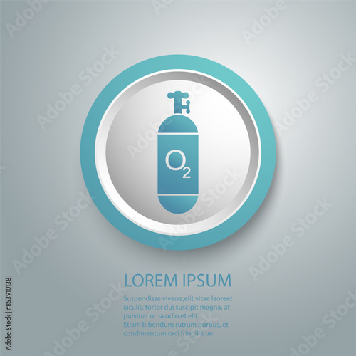 Oxygen Cylinder icon vector flat  sign
