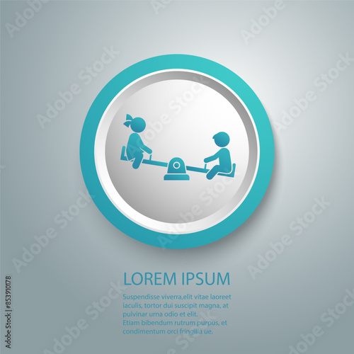Seesaw playground related icon image vector illustration design