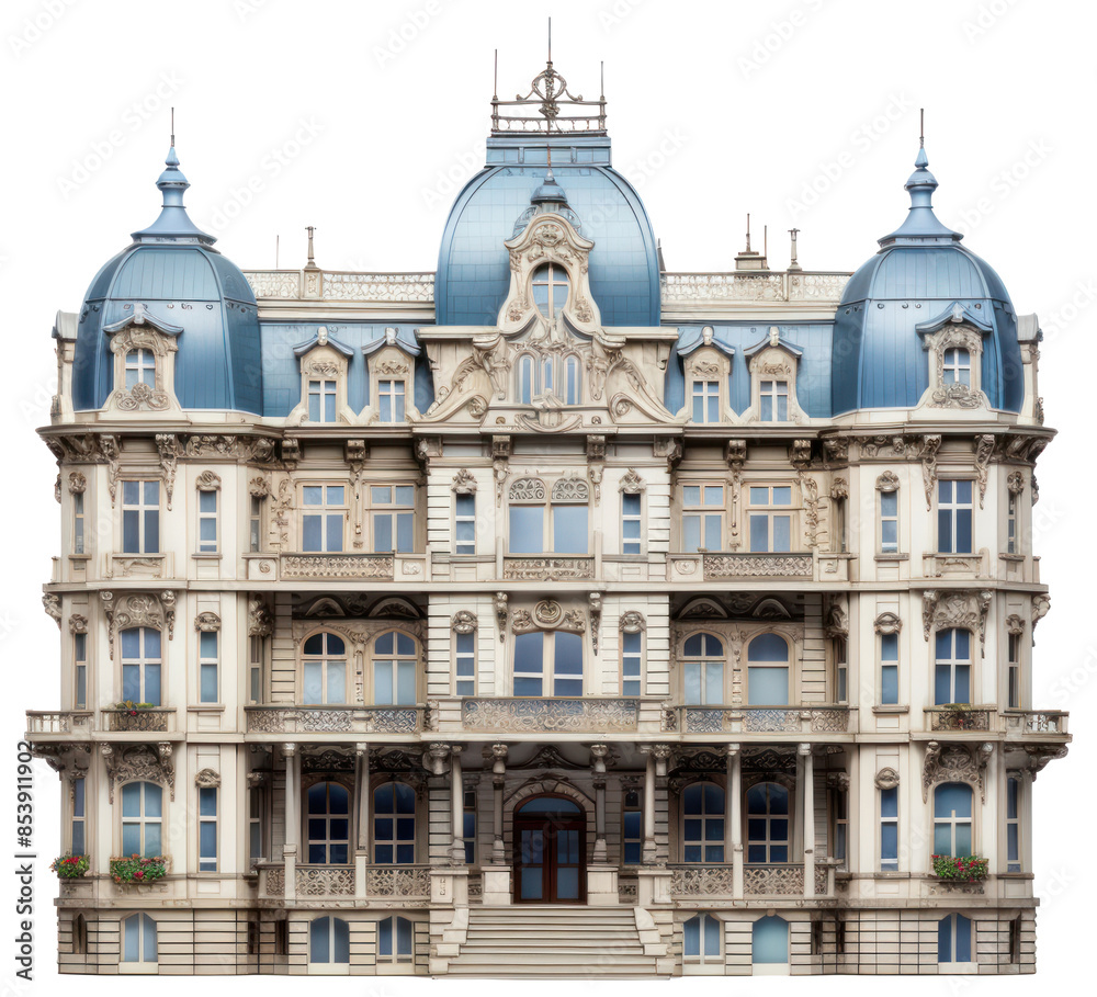 Fototapeta premium PNG Art nouveau residential building architecture house city