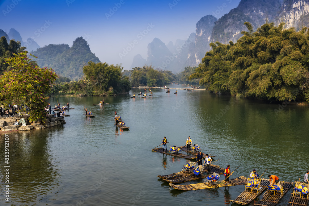Obraz premium Yulong River is located in Lingui County, Yangshuo