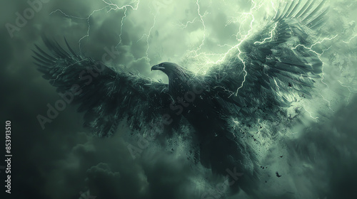 Thunderbird in Storm A thunderbird creating lightning storms as it flies