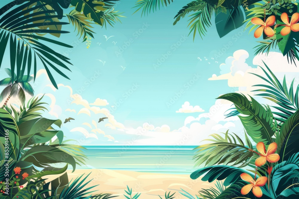 Obraz premium Summer Background illustration created with Generative AI