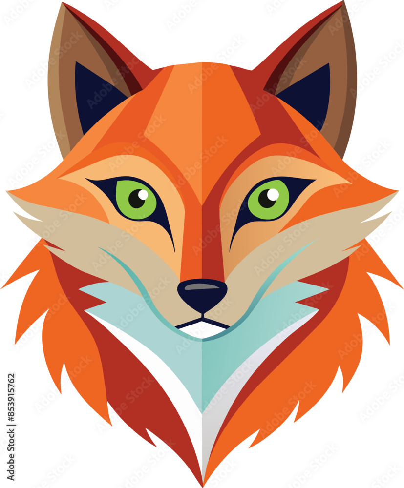 Obraz premium fox logo icon vector art illustration