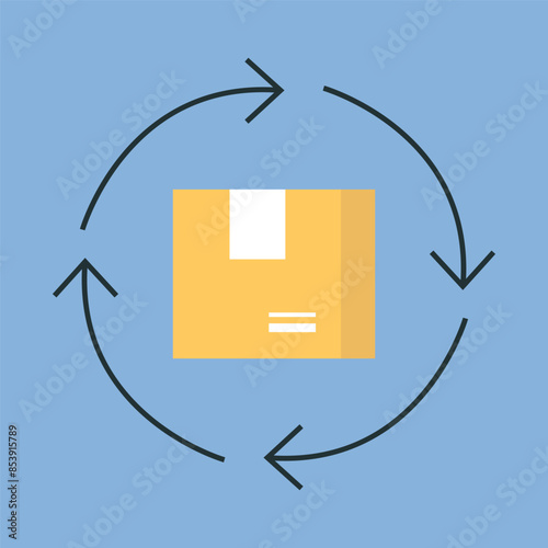 the package. box. delivery. unloading. to the door. mail. worldwide delivery. sender. recipient. purchase. online store. to send. receive. vector illustration. color background. flat style. doodle.	