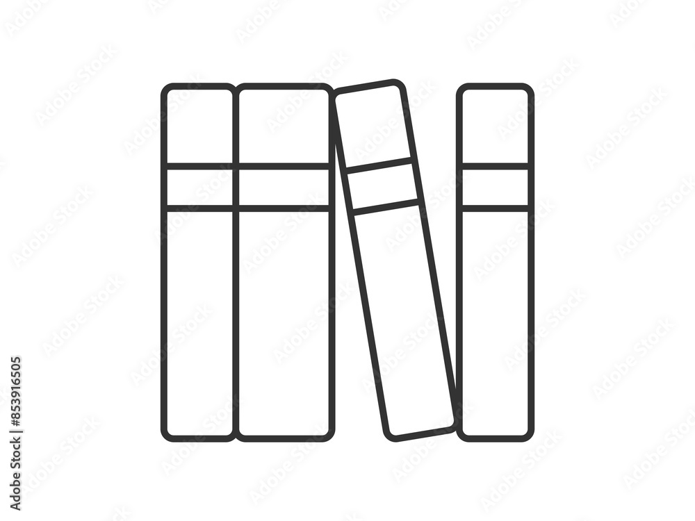 Vector illustration of a library theme icon with books arranged on shelves Vector illustration of a library theme icon with books arranged on shelves