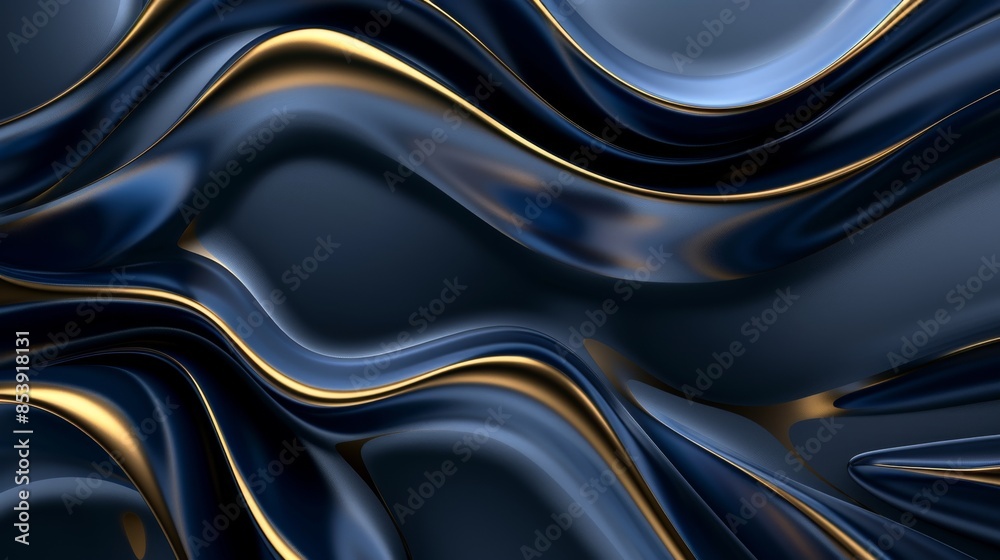 Abstract Blue and Gold Swirling Design Abstract Blue and Gold Swirling Design