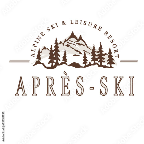 Ski club alpine mountain adventure winter cosy sports Varsity College Trending Graphic Tee t-shirt logo slogan artwork typography tote badge emblem crest
