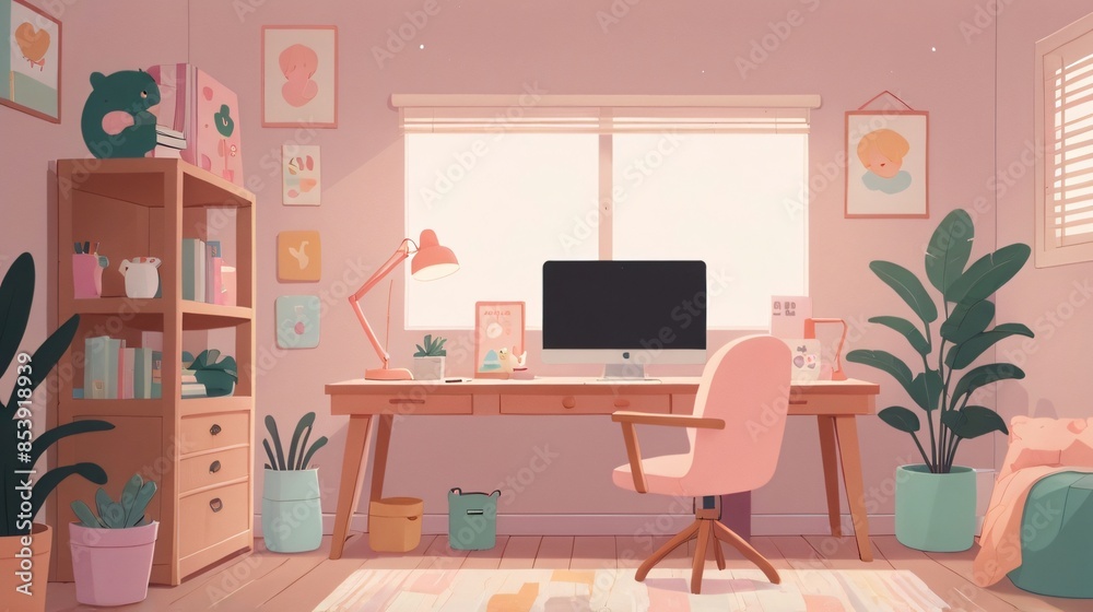 cozy workspace illustration cozy workspace illustration