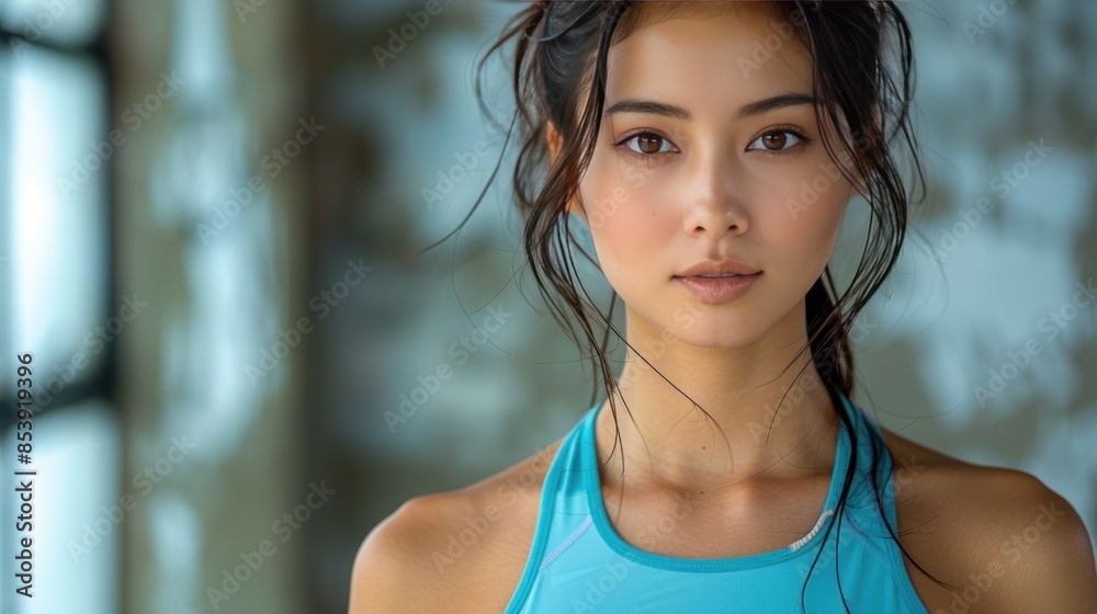 Close-up Portrait of a Woman With Wet Hair Close-up Portrait of a Woman With Wet Hair