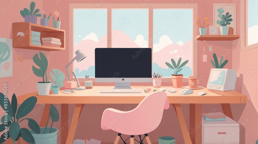 cozy workspace illustration cozy workspace illustration