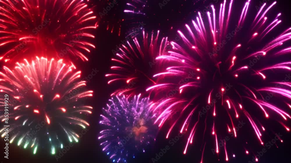 Black Canvas Brilliance: Dynamic Fireworks Display Black Canvas Brilliance: Dynamic Fireworks Display