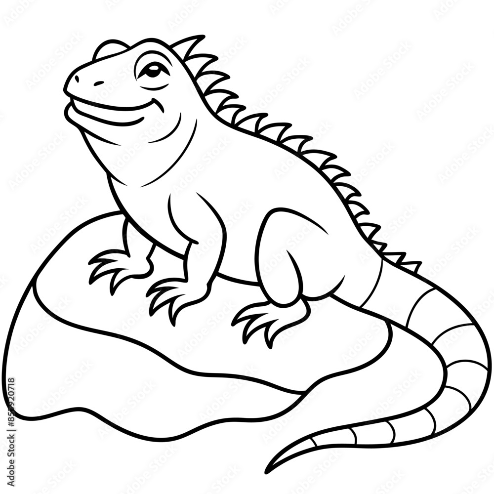 Fototapeta premium Vector illustration of Wild animals cartoons - Coloring book. Happy animal coloring pages