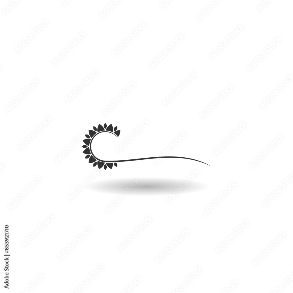 Obraz premium Sunflower logo template with shadow