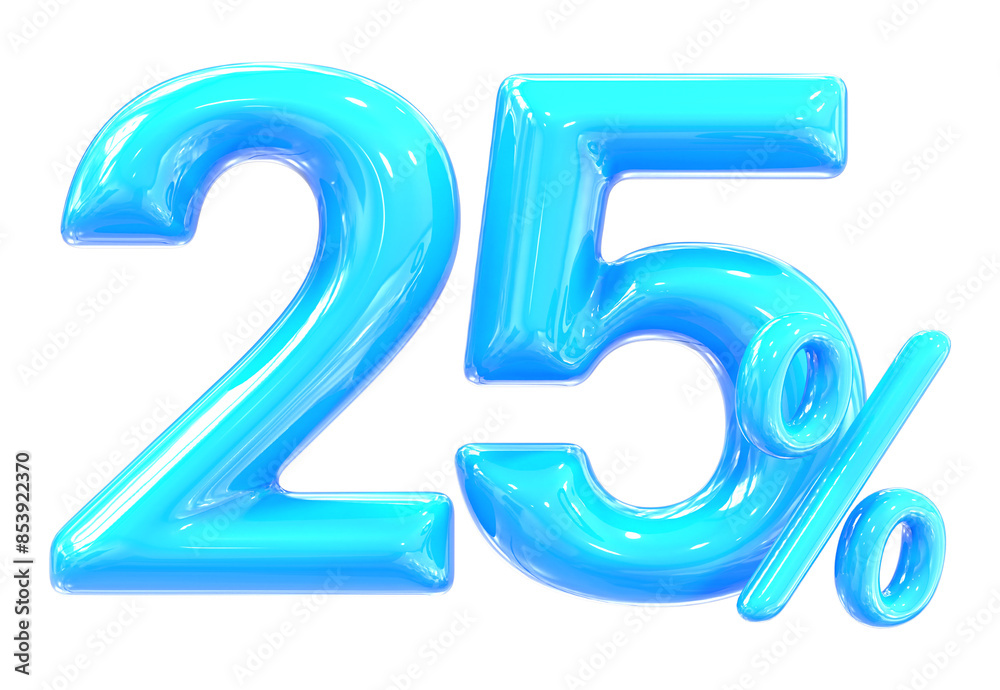 25 Percent Number 3D Render 25 Percent Number 3D Render