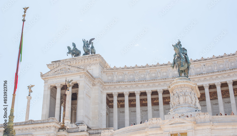 Obraz premium Landscape of Rome views, concept of vacation in Italy. Old part of city center. Ideas for journey.