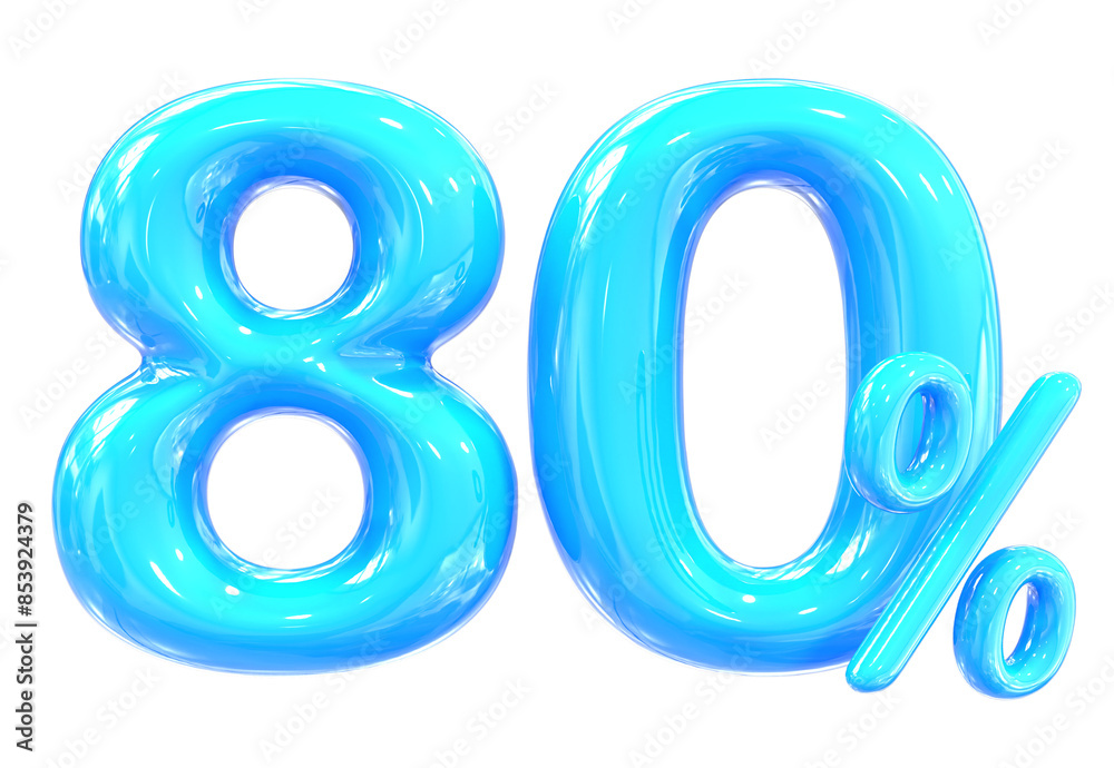 80 Percent Number 3D Render 80 Percent Number 3D Render