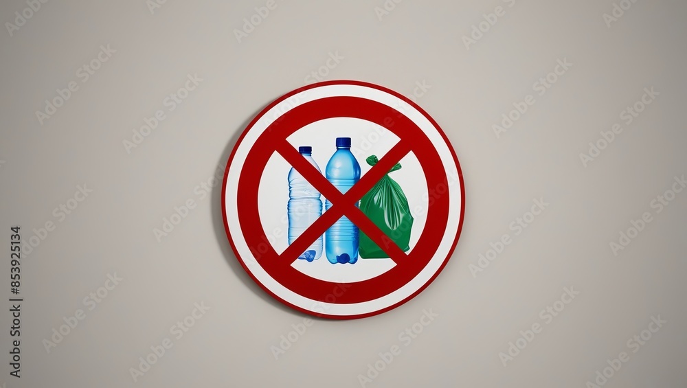 Obraz premium Stop plastic. Stop using single use plastic. Say no to plastic. 