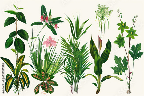 Wallpaper Mural Antique Plant Painting in Encyclopedia style Torontodigital.ca