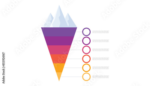 Iceberg infographic with 6 steps to success