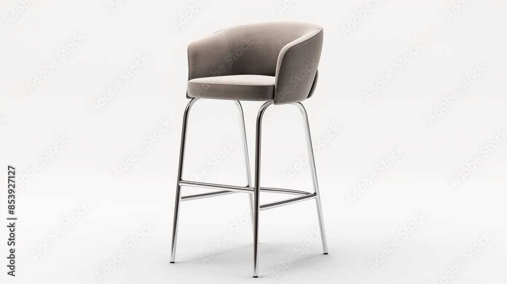 Fototapeta premium A chair with a grey seat and a silver frame