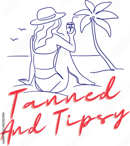 Tanned and Tipsy(blue)