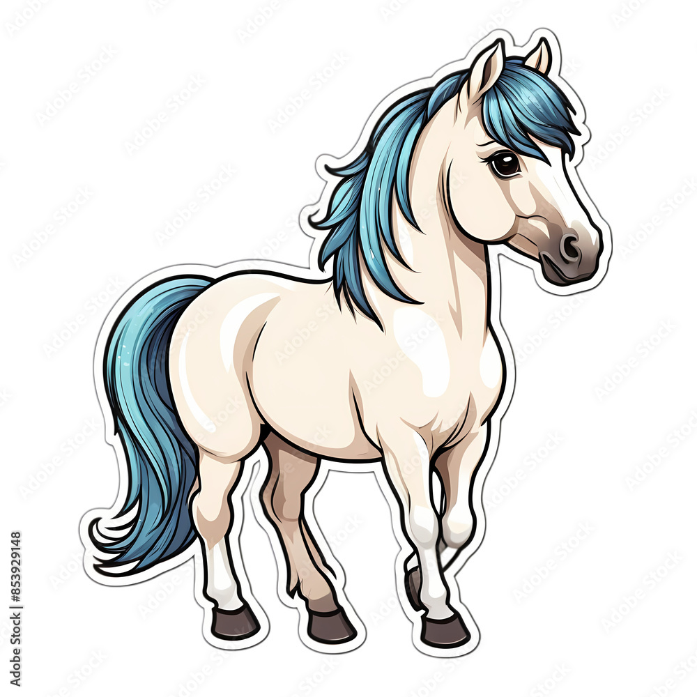 Kawaii Cute Horse Stickers, CLipart Kawaii Cute Horse Stickers, CLipart