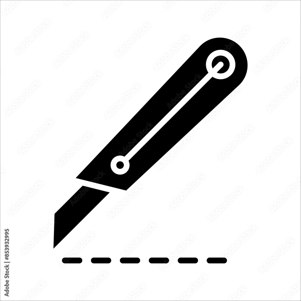 Cutter knife, stationery knife icon in trendy outline style design. Vector graphic illustration. Cutter icon for website design. Cutter knife, stationery knife icon in trendy outline style design. Vector graphic illustration. Cutter icon for website design.