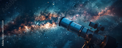A telescope peering into the depths of space, revealing galaxies and stars that are billions of years old. photo