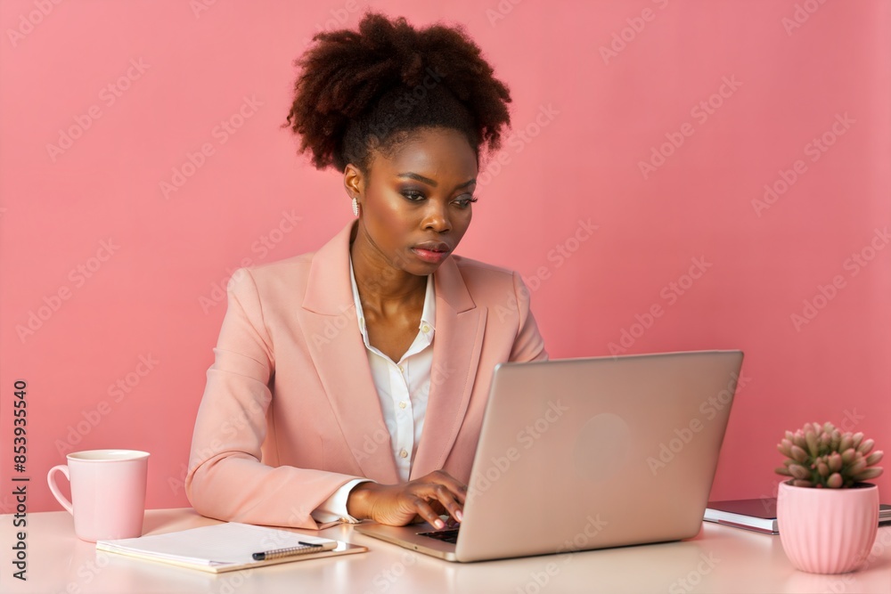 Focused Black Businesswoman Working at Desk
Focused Black Businesswoman Working at Desk