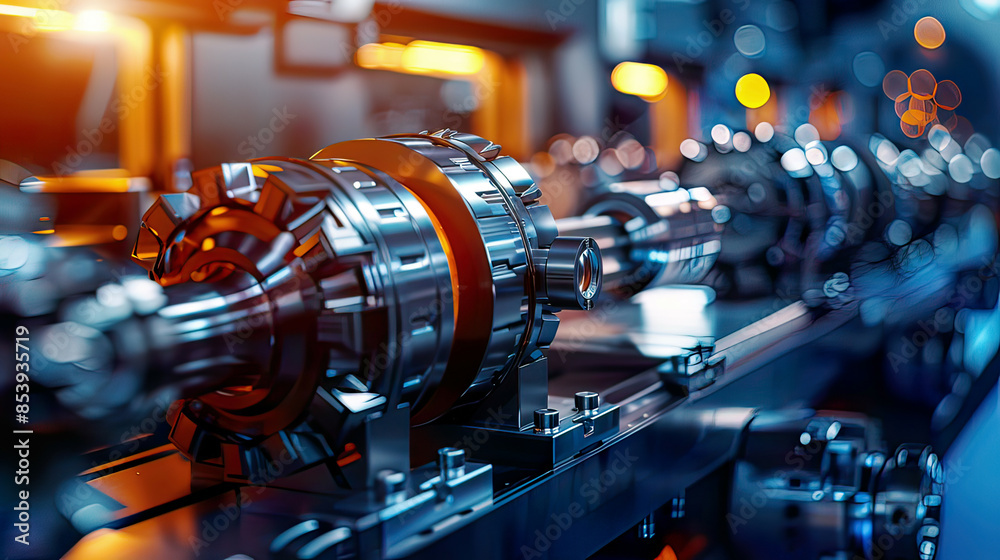 Photorealistic image of CNC lathes in a modern metalworking industry detailed view of the machinery and metal pieces advanced Photorealistic image of CNC lathes in a modern metalworking industry detailed view of the machinery and metal pieces advanced