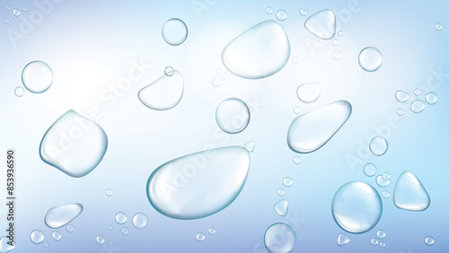 water drops on blue