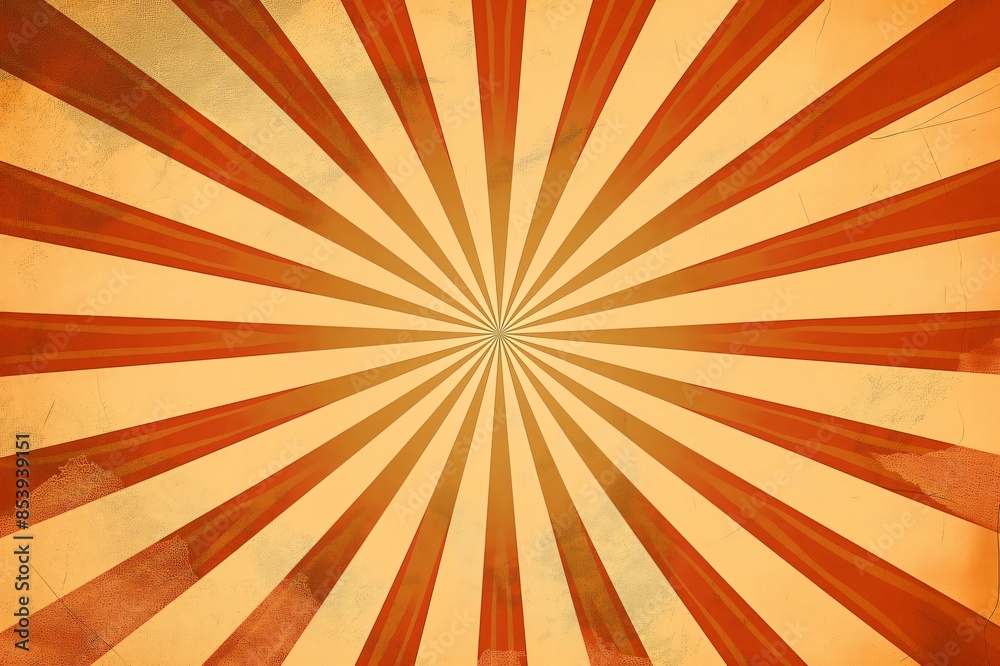 Fototapeta premium Retro inspired sunburst design featuring a radial gradient with concentric circles, perfect for backgrounds or nostalgic themed projects
