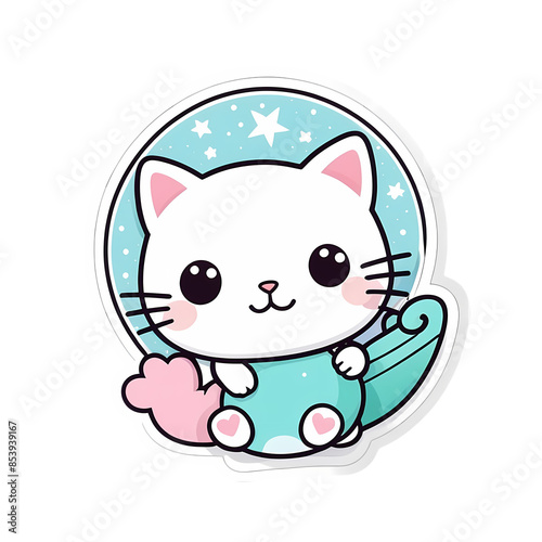 Cute Kawaii Cat Stickers Clipart