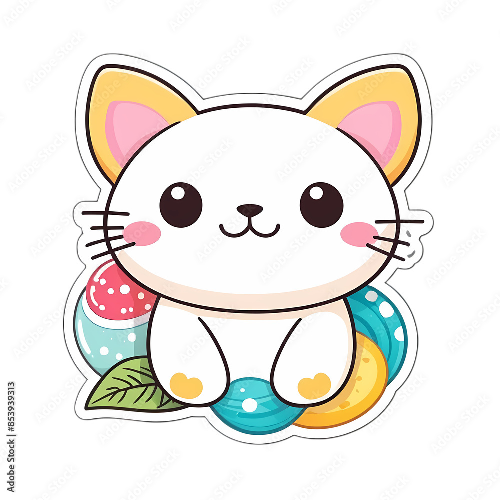 Cute Kawaii Cat Stickers Clipart
