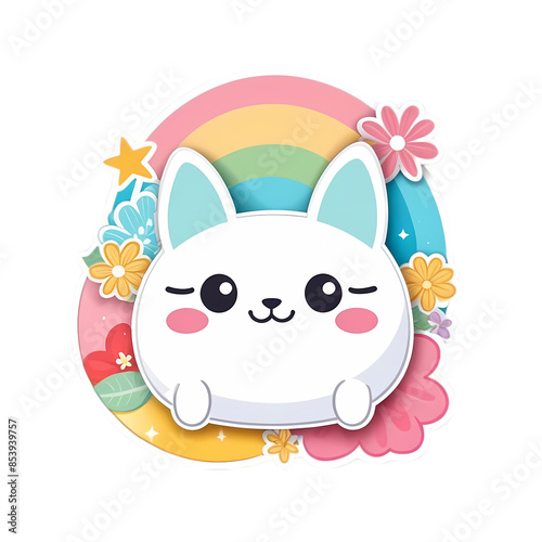 Cute Kawaii Cat Stickers Clipart