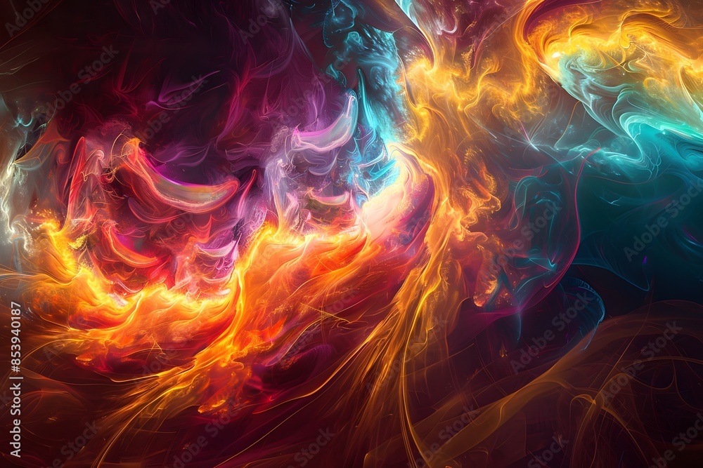 Obraz premium Swirling Storm: Abstract Chaos of a Busy Mind